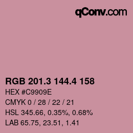 カラーコード: RGB 201.3 144.4 158 | qconv.com