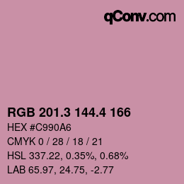 カラーコード: RGB 201.3 144.4 166 | qconv.com
