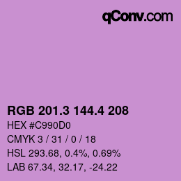 カラーコード: RGB 201.3 144.4 208 | qconv.com