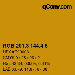 カラーコード: RGB 201.3 144.4 8 | qconv.com