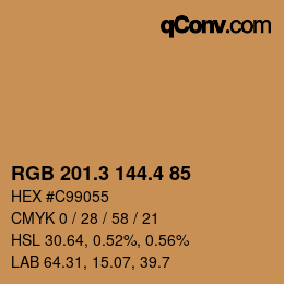 カラーコード: RGB 201.3 144.4 85 | qconv.com