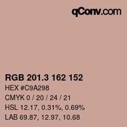 カラーコード: RGB 201.3 162 152 | qconv.com