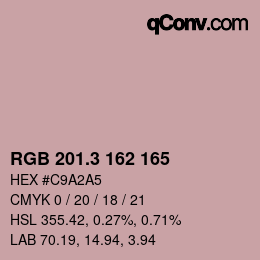 カラーコード: RGB 201.3 162 165 | qconv.com