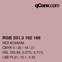 カラーコード: RGB 201.3 162 166 | qconv.com