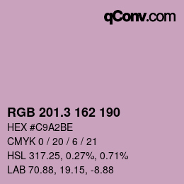 カラーコード: RGB 201.3 162 190 | qconv.com