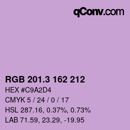 カラーコード: RGB 201.3 162 212 | qconv.com