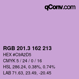 カラーコード: RGB 201.3 162 213 | qconv.com