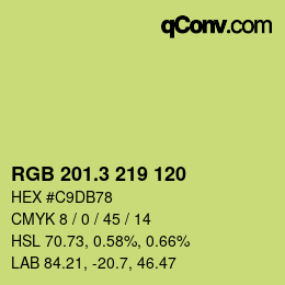 カラーコード: RGB 201.3 219 120 | qconv.com