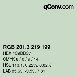 カラーコード: RGB 201.3 219 199 | qconv.com