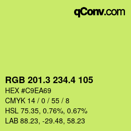 カラーコード: RGB 201.3 234.4 105 | qconv.com