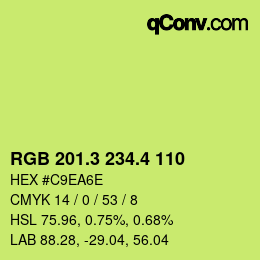 カラーコード: RGB 201.3 234.4 110 | qconv.com