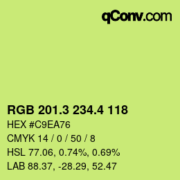 カラーコード: RGB 201.3 234.4 118 | qconv.com