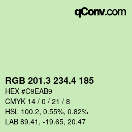 カラーコード: RGB 201.3 234.4 185 | qconv.com