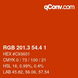 カラーコード: RGB 201.3 54.4 1 | qconv.com