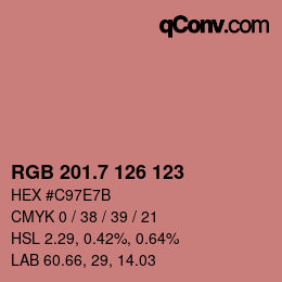 カラーコード: RGB 201.7 126 123 | qconv.com