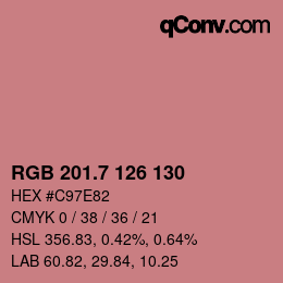カラーコード: RGB 201.7 126 130 | qconv.com