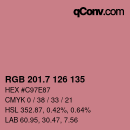 カラーコード: RGB 201.7 126 135 | qconv.com