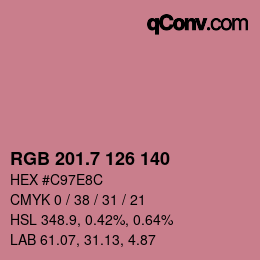カラーコード: RGB 201.7 126 140 | qconv.com
