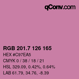 カラーコード: RGB 201.7 126 165 | qconv.com