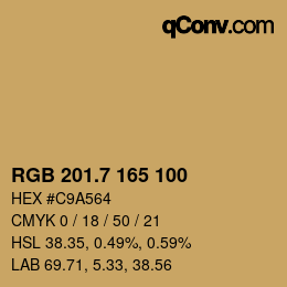 カラーコード: RGB 201.7 165 100 | qconv.com