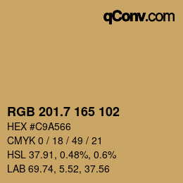 カラーコード: RGB 201.7 165 102 | qconv.com