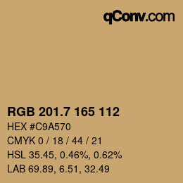 カラーコード: RGB 201.7 165 112 | qconv.com