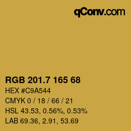 カラーコード: RGB 201.7 165 68 | qconv.com