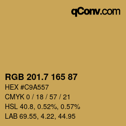 カラーコード: RGB 201.7 165 87 | qconv.com