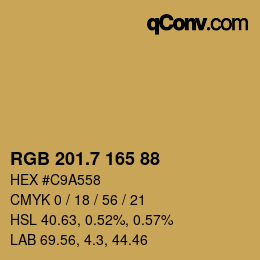 カラーコード: RGB 201.7 165 88 | qconv.com