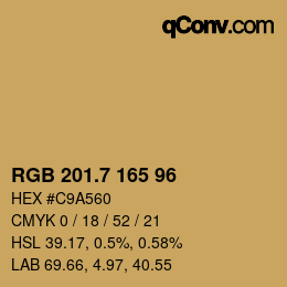 カラーコード: RGB 201.7 165 96 | qconv.com