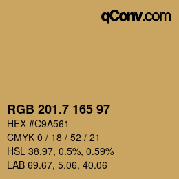 カラーコード: RGB 201.7 165 97 | qconv.com