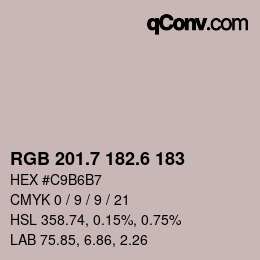 カラーコード: RGB 201.7 182.6 183 | qconv.com