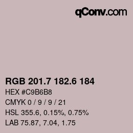 カラーコード: RGB 201.7 182.6 184 | qconv.com