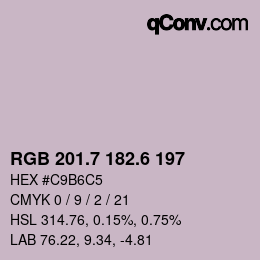 カラーコード: RGB 201.7 182.6 197 | qconv.com