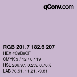 カラーコード: RGB 201.7 182.6 207 | qconv.com