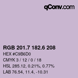 カラーコード: RGB 201.7 182.6 208 | qconv.com