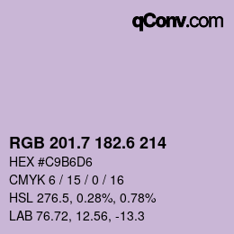 カラーコード: RGB 201.7 182.6 214 | qconv.com