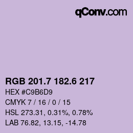 カラーコード: RGB 201.7 182.6 217 | qconv.com