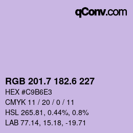 カラーコード: RGB 201.7 182.6 227 | qconv.com
