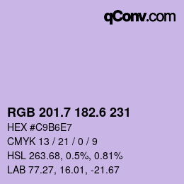 カラーコード: RGB 201.7 182.6 231 | qconv.com