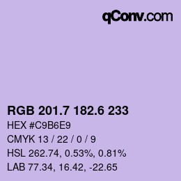 カラーコード: RGB 201.7 182.6 233 | qconv.com