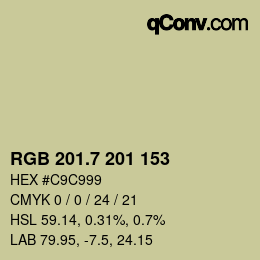 カラーコード: RGB 201.7 201 153 | qconv.com
