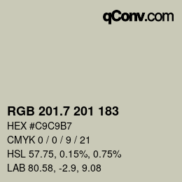 カラーコード: RGB 201.7 201 183 | qconv.com