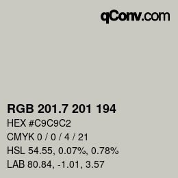 カラーコード: RGB 201.7 201 194 | qconv.com