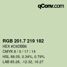 カラーコード: RGB 201.7 219 182 | qconv.com