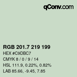 カラーコード: RGB 201.7 219 199 | qconv.com