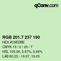 カラーコード: RGB 201.7 237 190 | qconv.com
