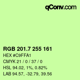 カラーコード: RGB 201.7 255 161 | qconv.com