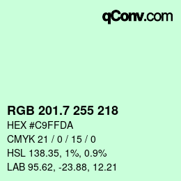 カラーコード: RGB 201.7 255 218 | qconv.com