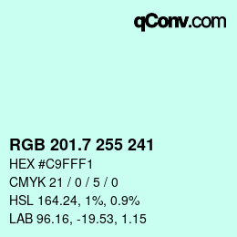 カラーコード: RGB 201.7 255 241 | qconv.com